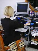 Golden-haired Office MILF Strips And Also Spreads ...
